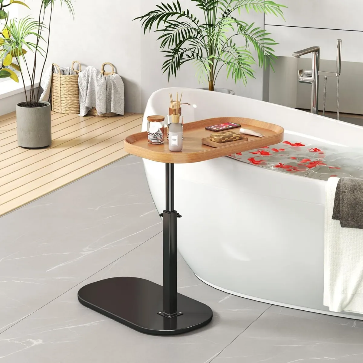Adjustable Height C Shaped Side Table - Image 3