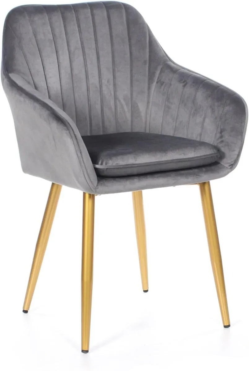 Velvet Upholstered Dining Chair Legs Padded