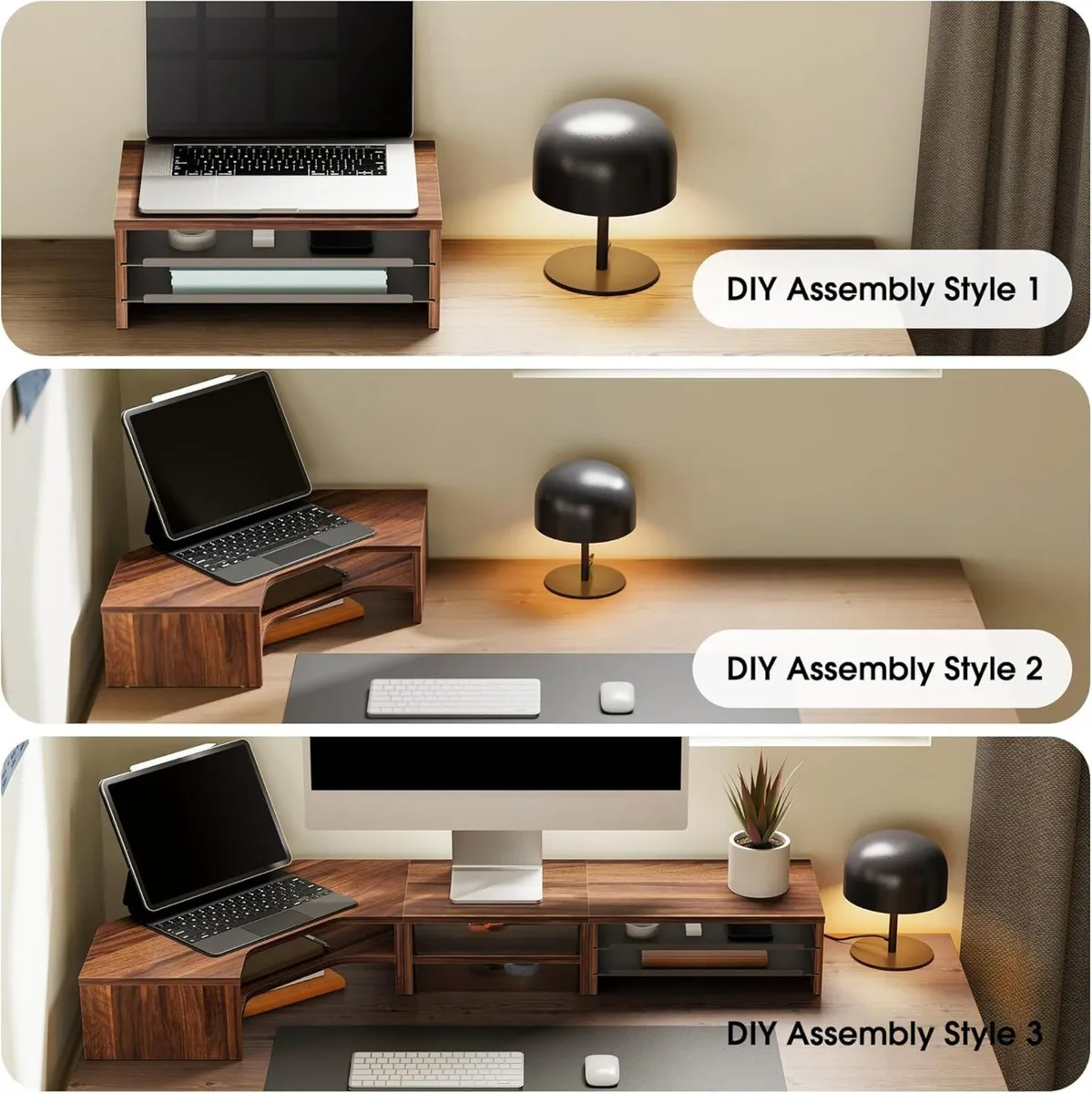 Monitor Stand 3 in 1 Modular L-Shaped Corner - Image 4