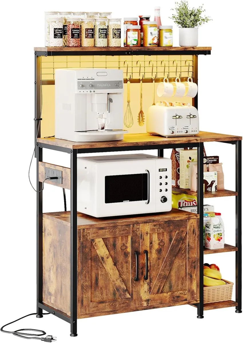 Mutun Bakers Rack with Power Outlet 6-Tier Kitchen - Image 1