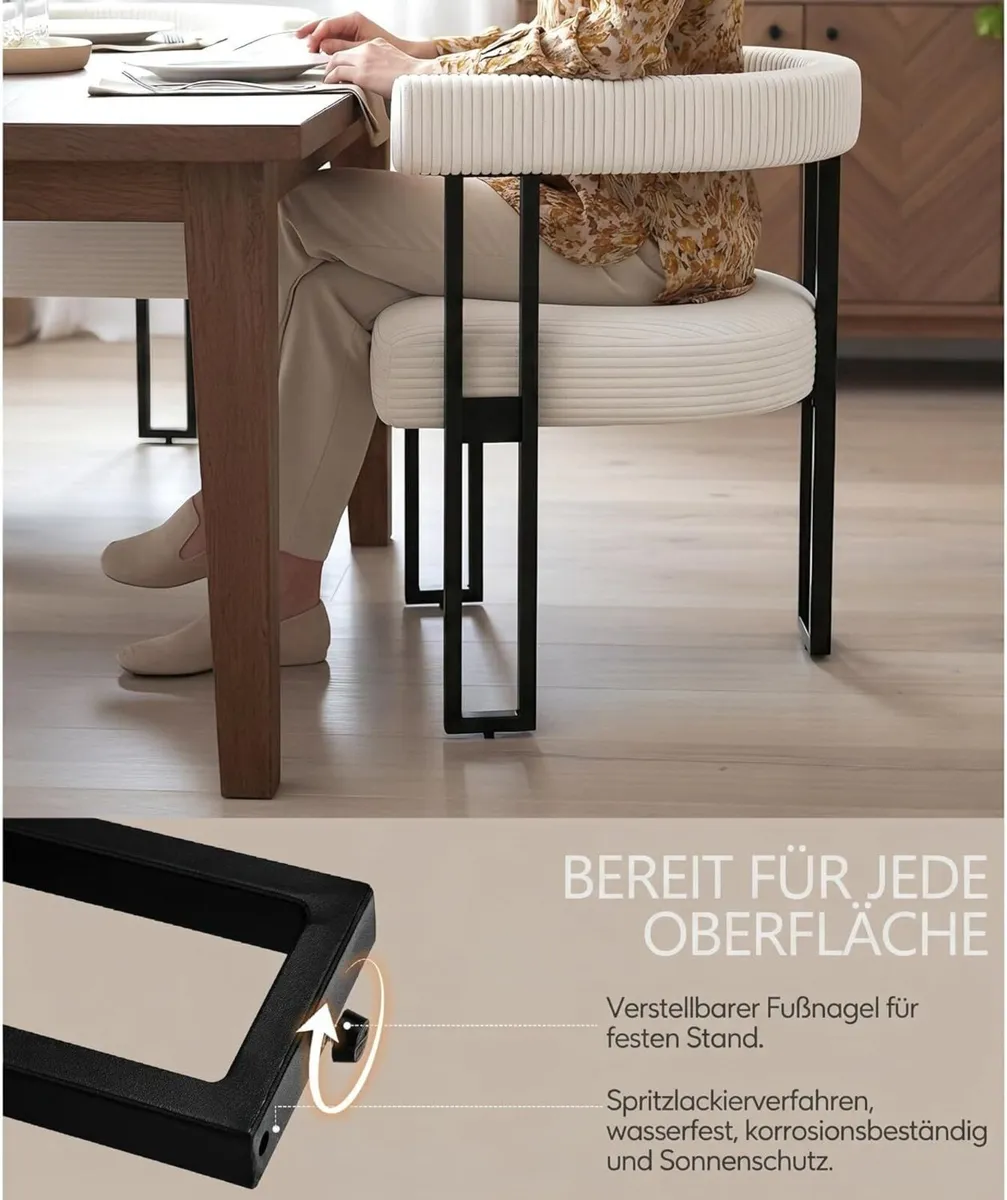 Boucle Dining Chair Teddy Upholstered Room Chairs - Image 4