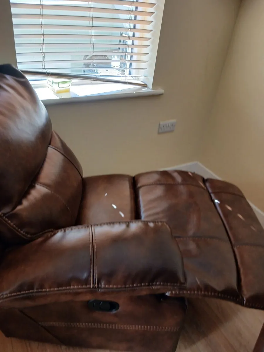 Brown Leather Couch - Image 1