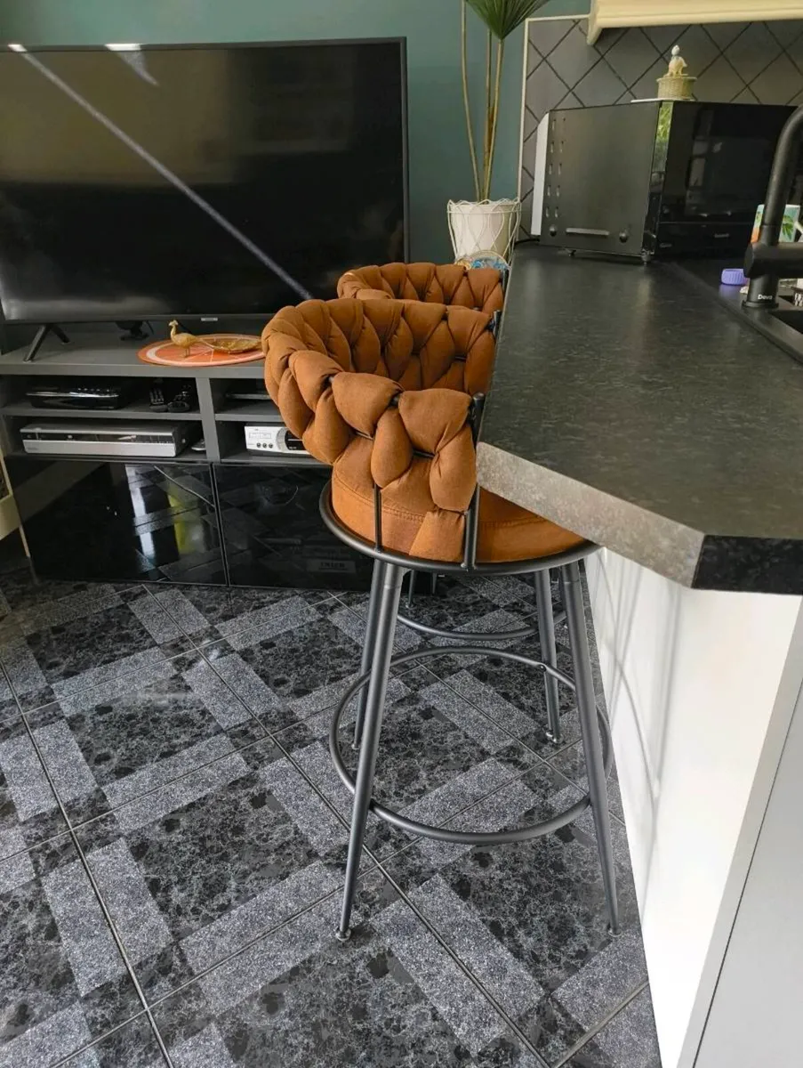 Two swivel bar stools - Image 2