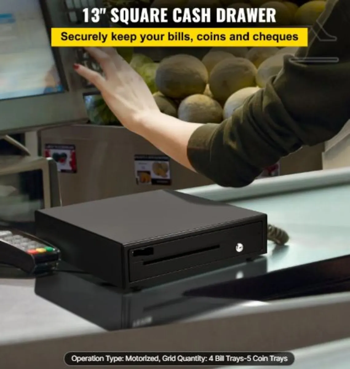 Cash Register Drawer, 33 cm 12 V, for POS System - Image 4