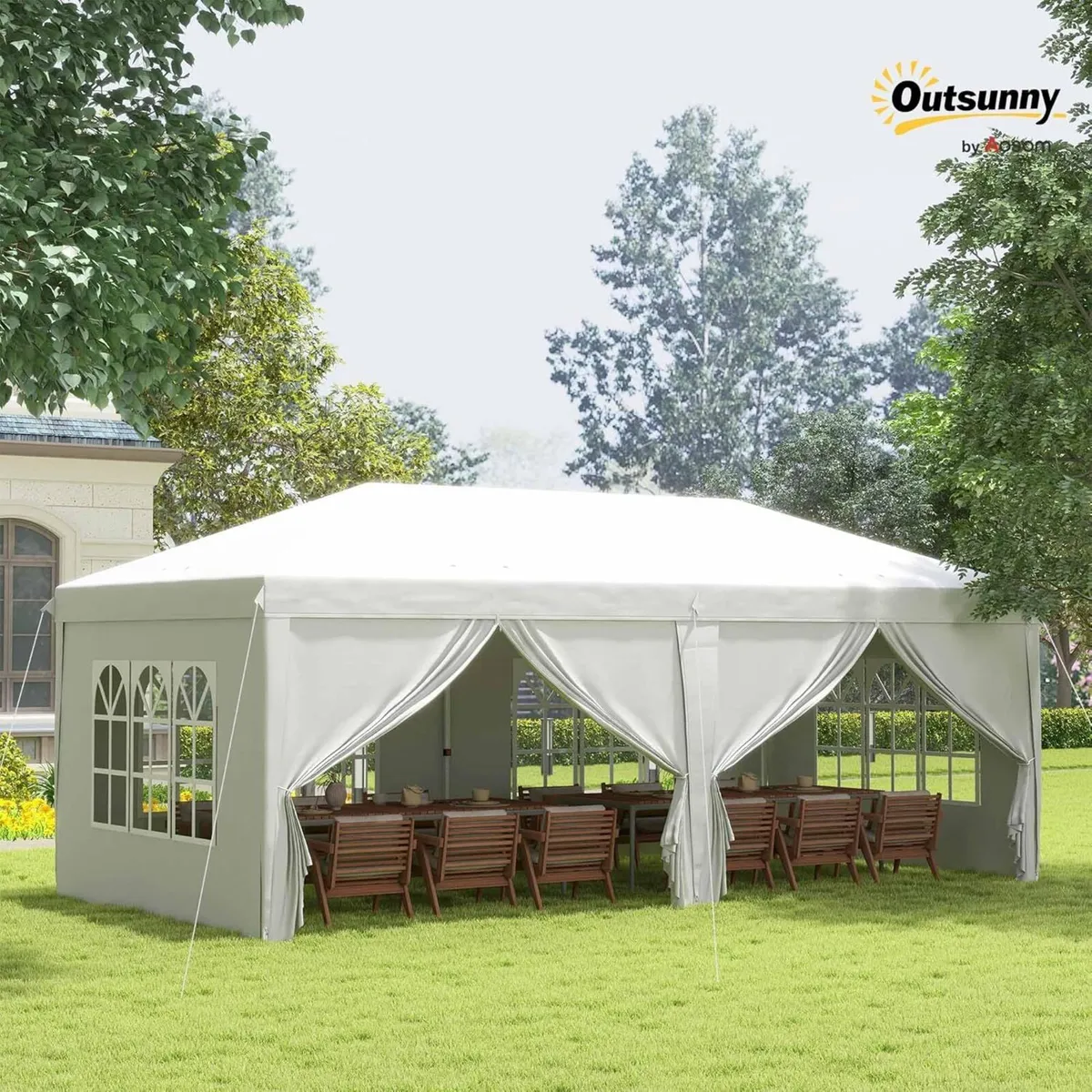 3*6M Garden Tent Waterproof 4 Slide Walls - Image 2