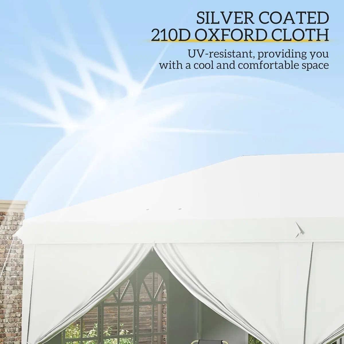 3*6M Garden Tent Waterproof 4 Slide Walls - Image 4
