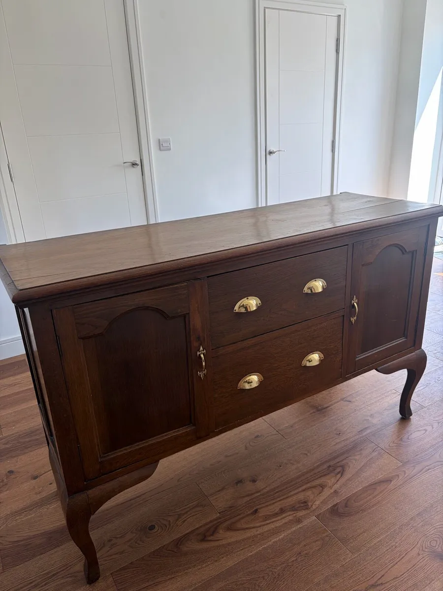 Antique solid oak sideboard - Image 2