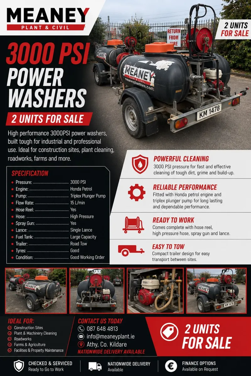 🔥 3000 PSI POWER WASHERS – FOR SALE! 🔥