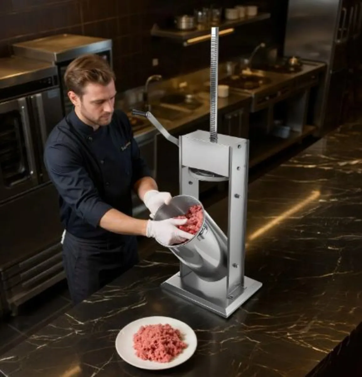 Manual Sausage Stuffer, 33 LBS / 15 L Vertical - Image 3