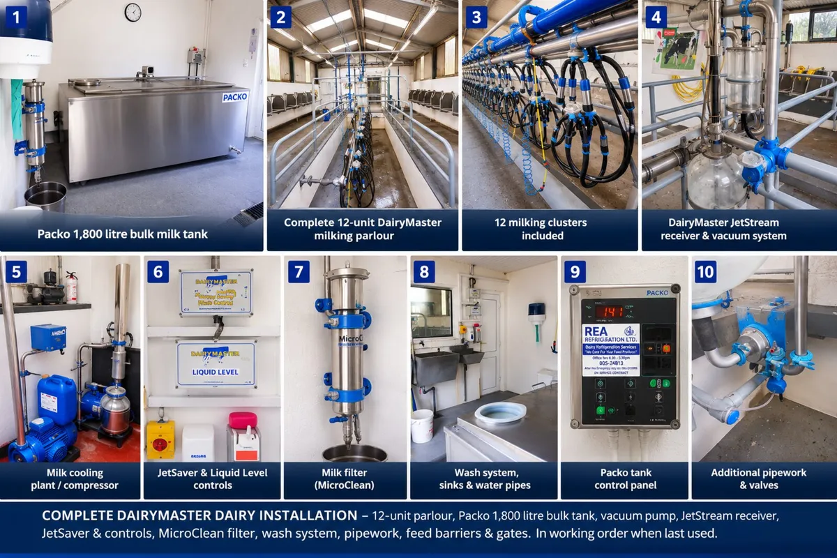 COMPLETE DAIRYMASTER DAIRY INSTALLATION FOR SALE