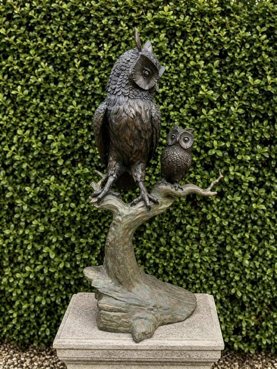 Bronze owls statue