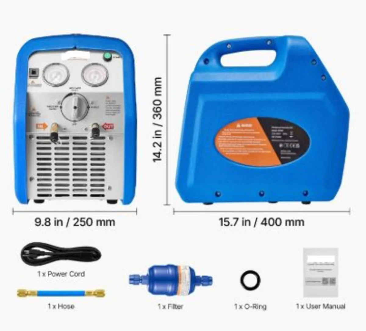 Portable Refrigerant Recovery Machine, 1 HP 220 - Image 4