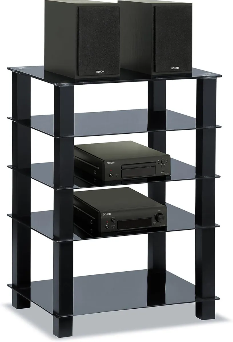 Trinity Gloss 5 Shelf with Legs Flat Screen - Image 1