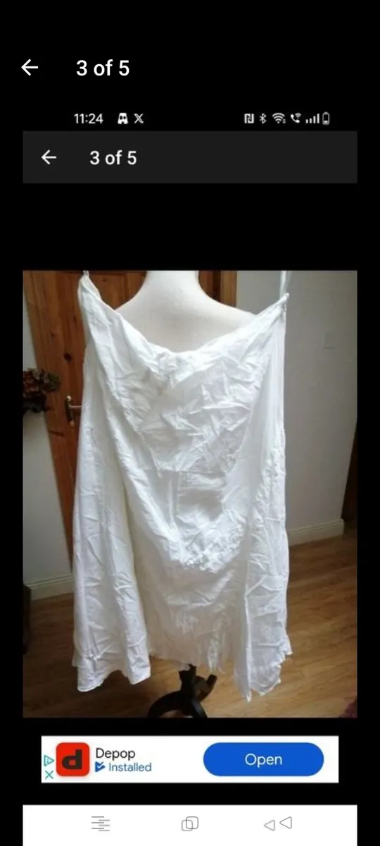 Ladies Sandwich white 100% cotton fully lined skir - Image 2