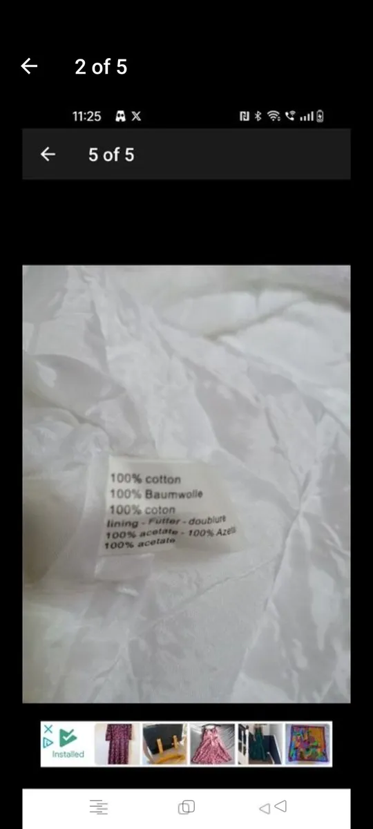 Ladies Sandwich white 100% cotton fully lined skir - Image 3