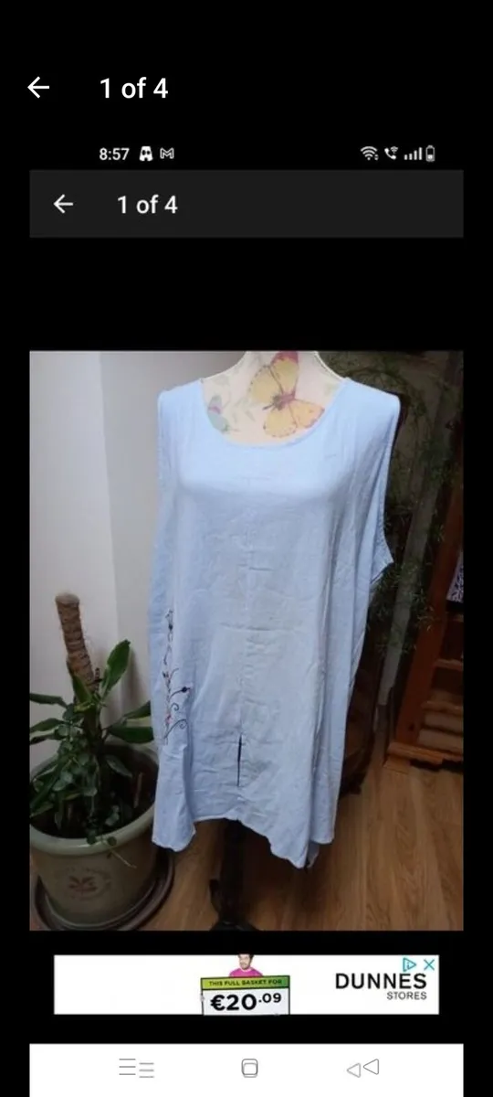 Zanzea blue cotton dress with lovely flower detail - Image 1