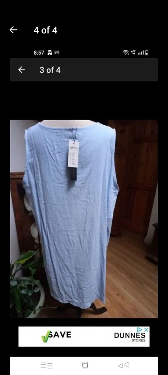 Zanzea blue cotton dress with lovely flower detail - Image 2