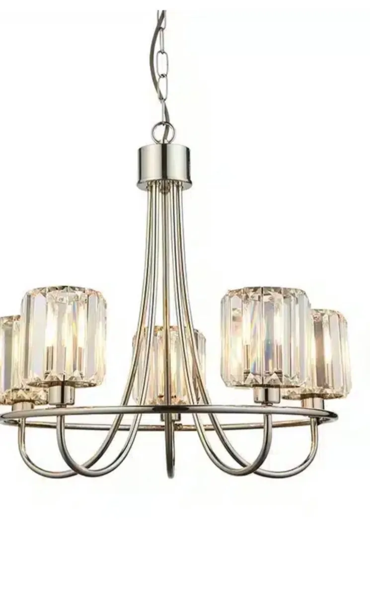 5 Light Bright Nickel painted pendant light - Image 1