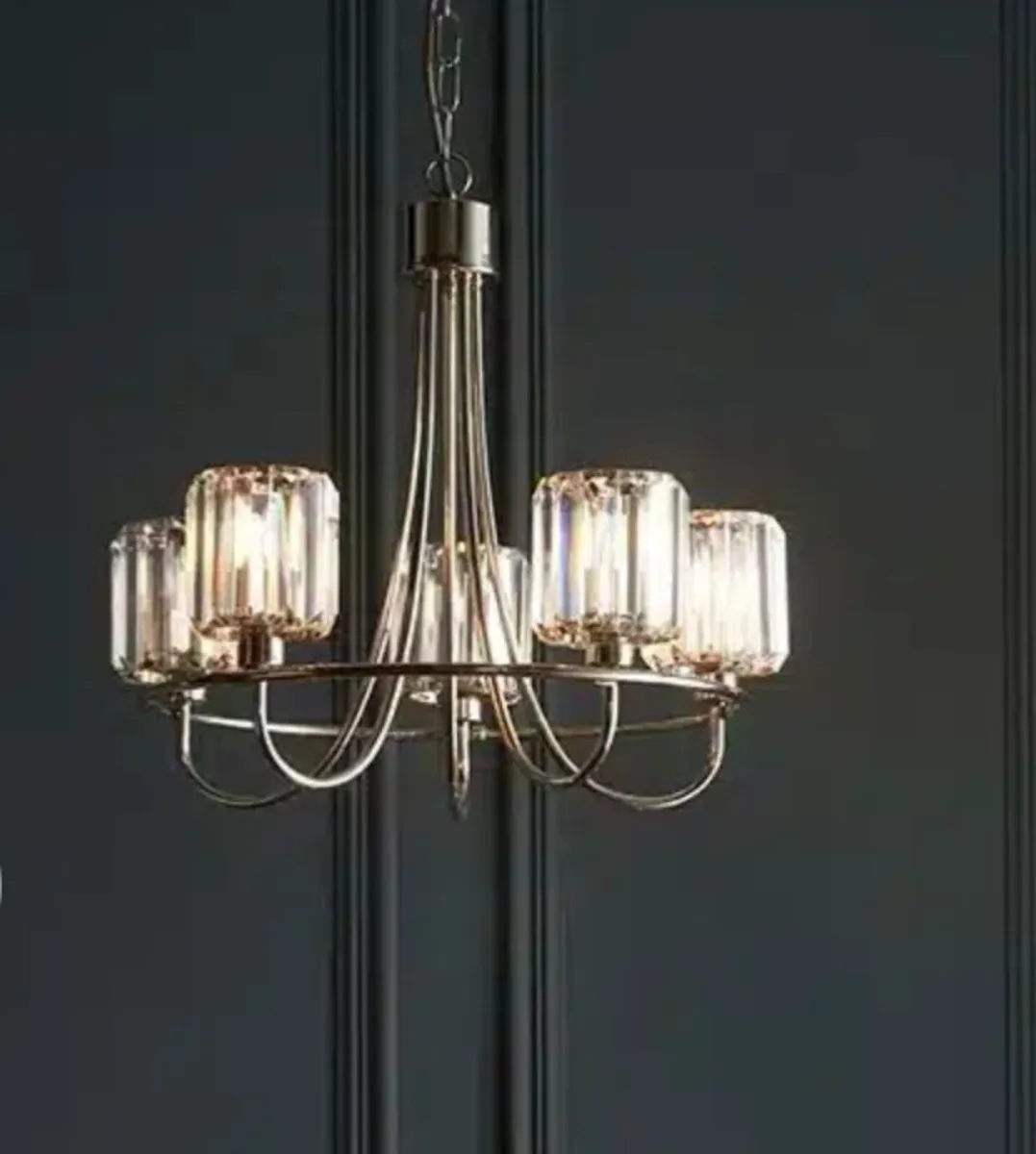 5 Light Bright Nickel painted pendant light - Image 2