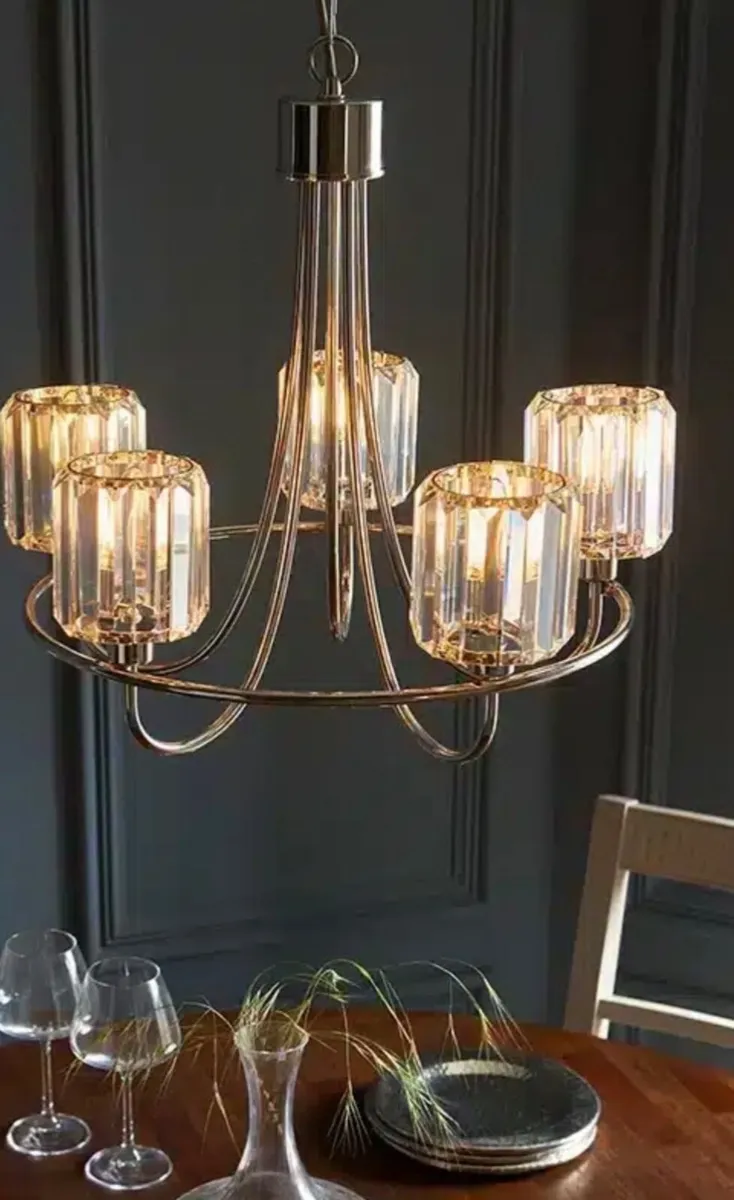 5 Light Bright Nickel painted pendant light - Image 3
