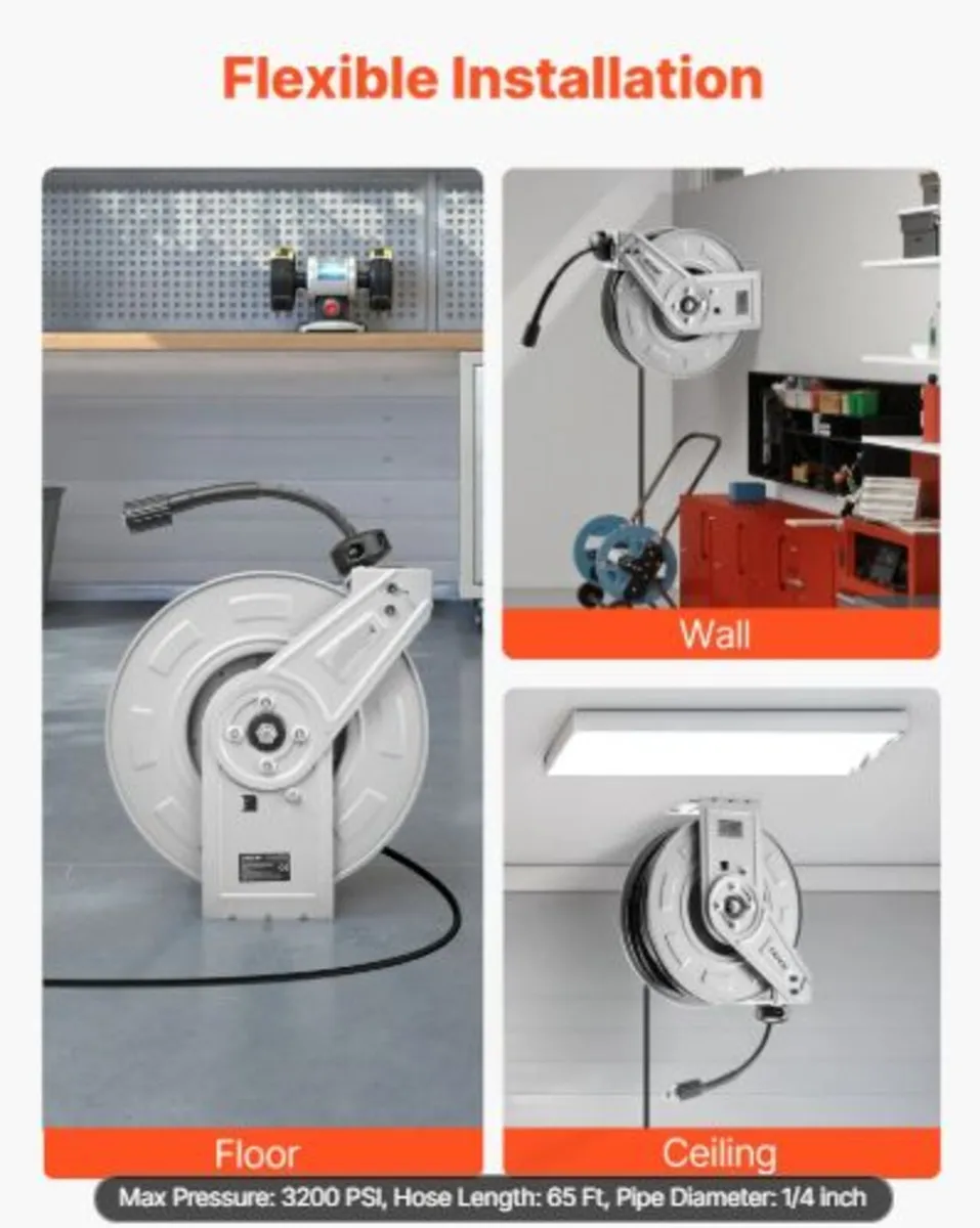 Pressure Washer Hose Reel, 19.8 m x 6.4 mm - Image 3