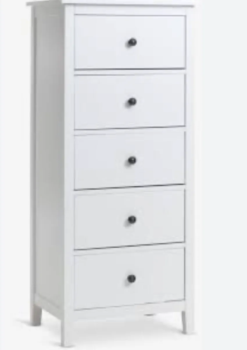 Ikea HEMNES 5-drawer chest white stain - Image 1
