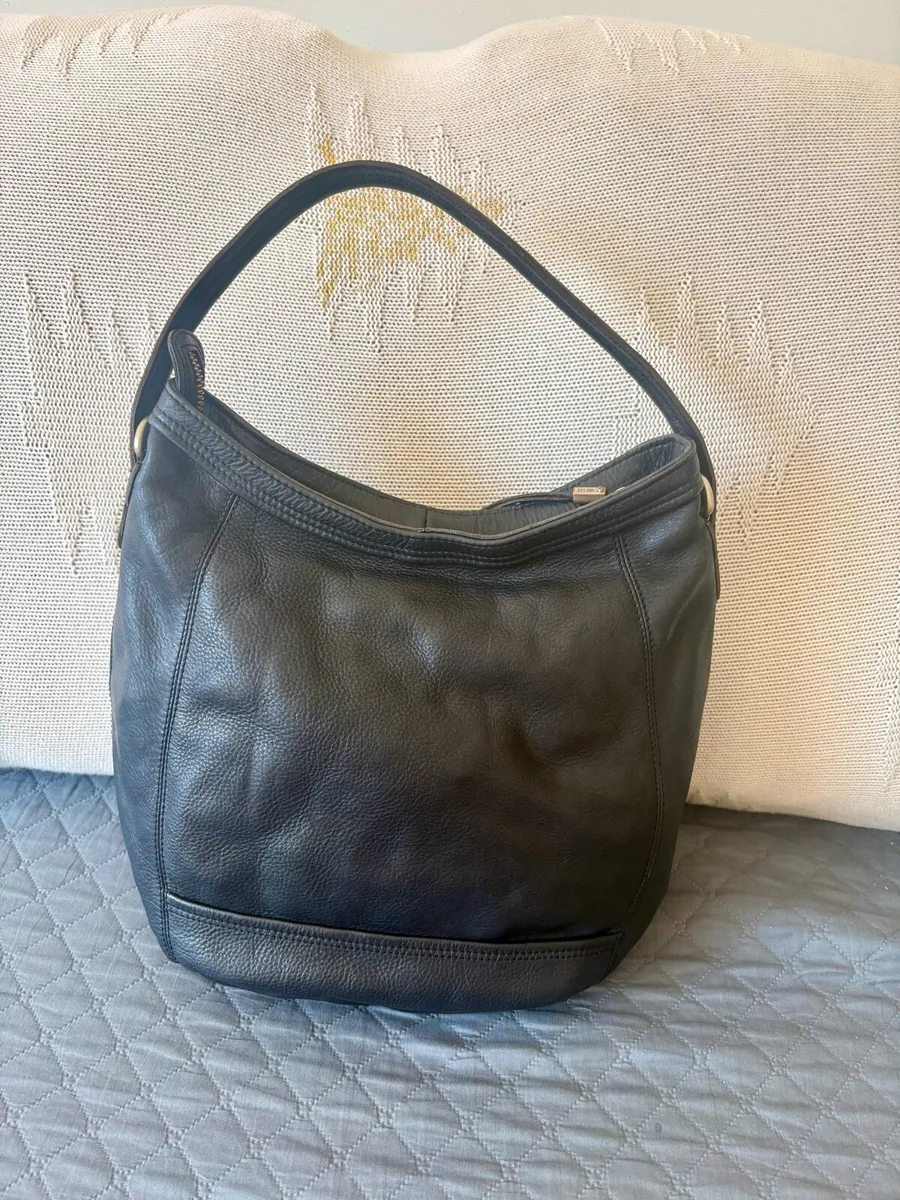 Vintage DIESEL Black Pebbled Leather Hobo Bag - Image 2