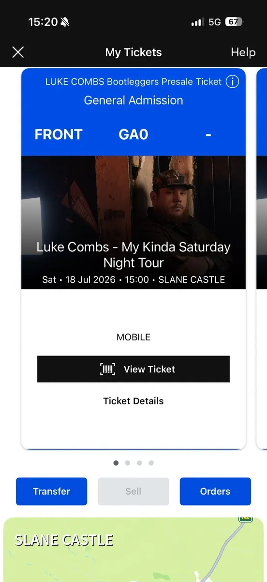 2 FRONT standing tickets Luke Combs Saturday 18th