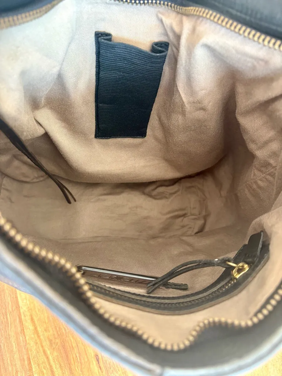 Vintage DIESEL Black Pebbled Leather Hobo Bag - Image 4