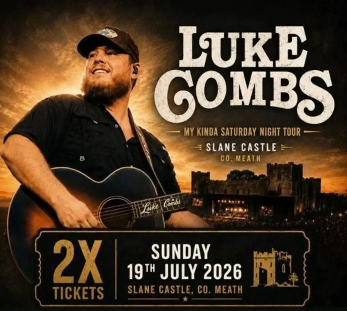 Luke combs tickets sunday 19th 2 tickets