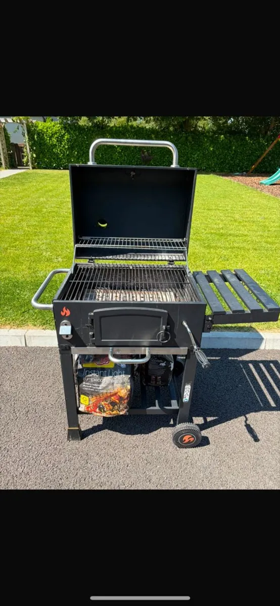 Charcoal BBQ with Cover & Charcoal - Used Once - Image 1