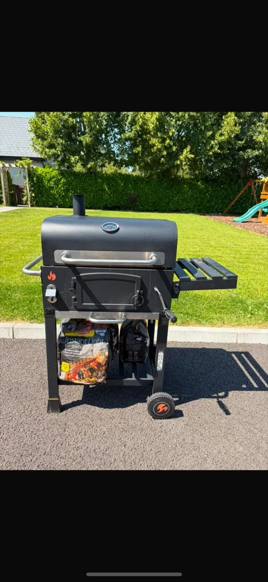 Charcoal BBQ with Cover & Charcoal - Used Once - Image 3