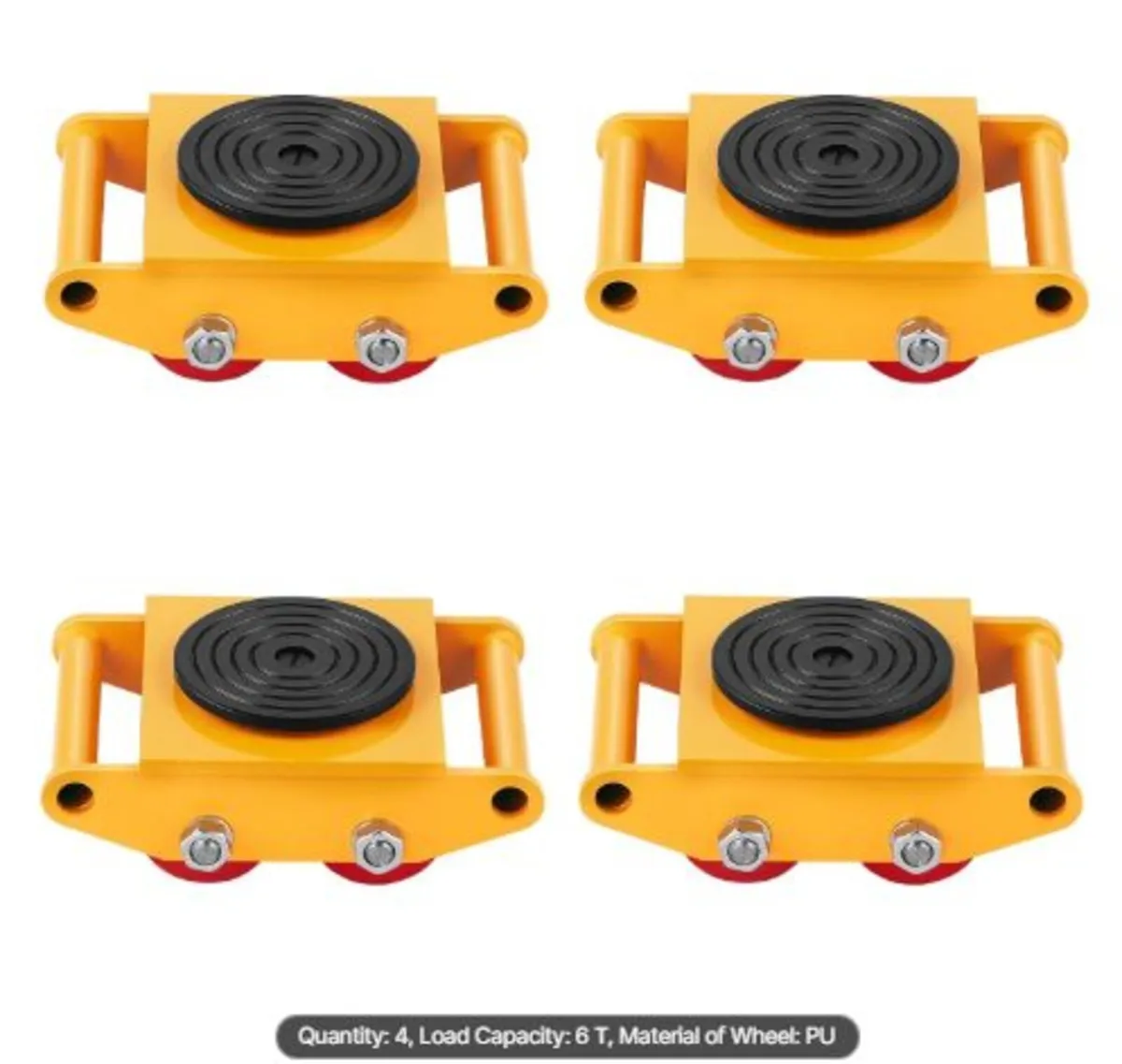 4PCS Machinery Skate Dolly, 17637LBS/8T Industrial - Image 1
