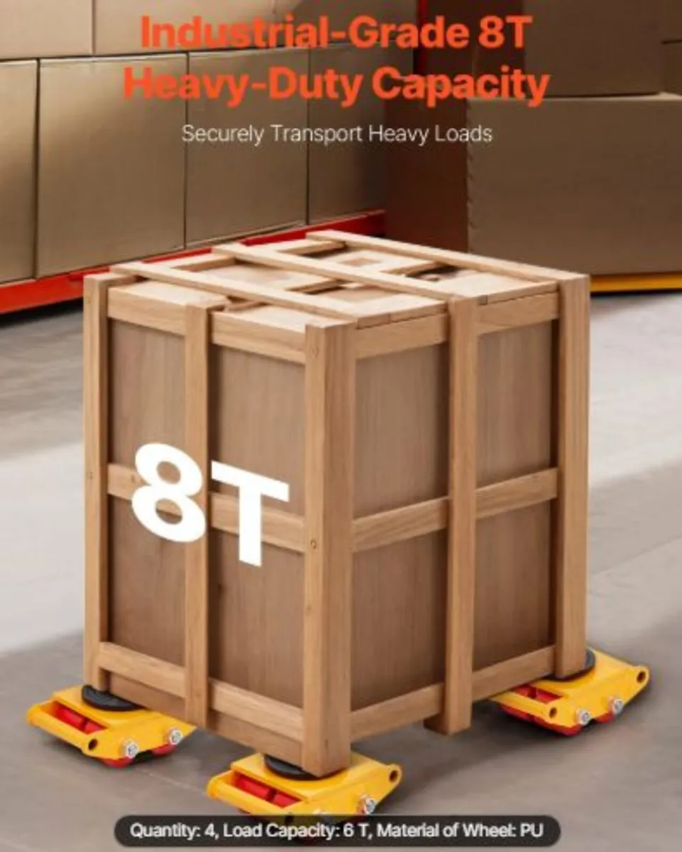 4PCS Machinery Skate Dolly, 17637LBS/8T Industrial - Image 2
