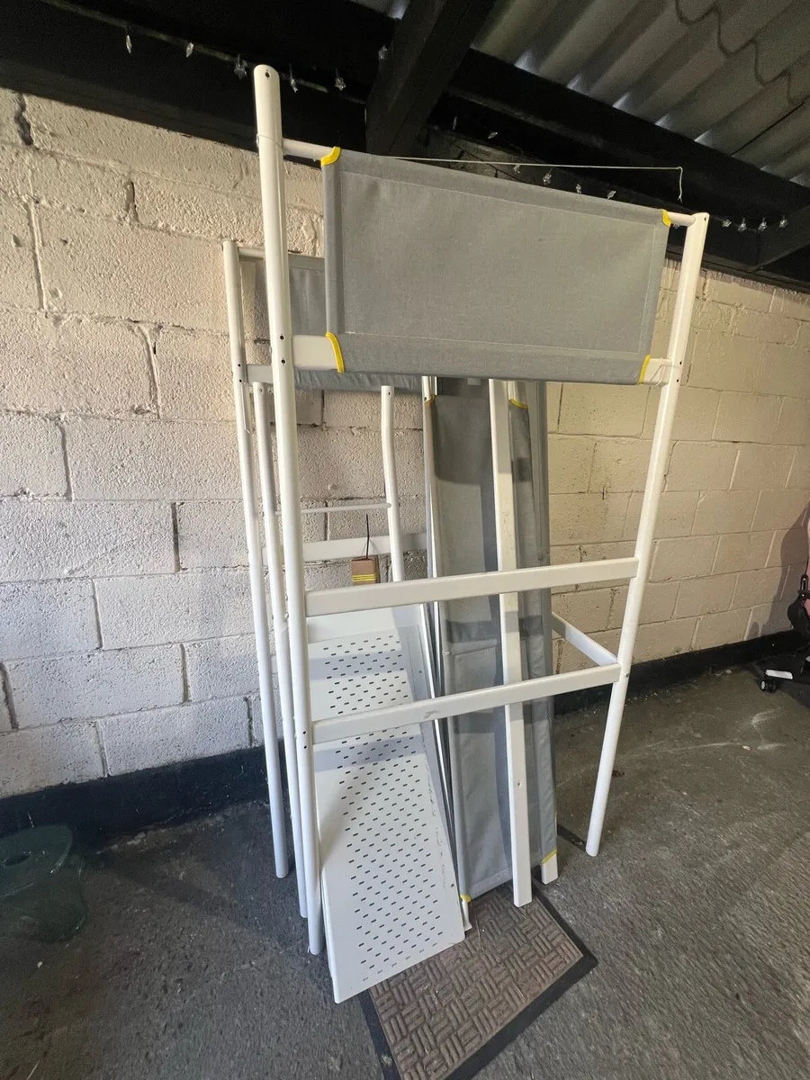 VITVAL Loft bed frame, white/light grey - Image 4