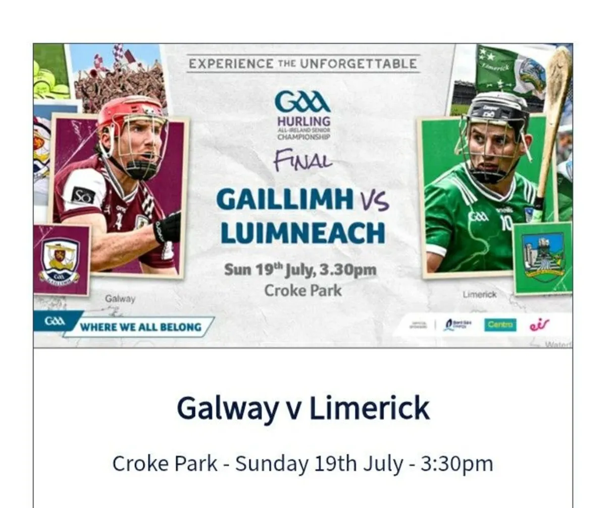 WANTED- 2x All Ireland Hurling Final tickets