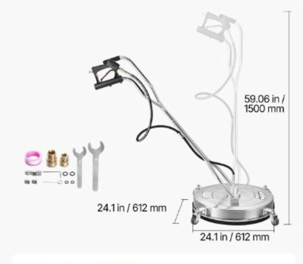 24" Pressure Washer Surface Cleaner, Stainless - Image 3