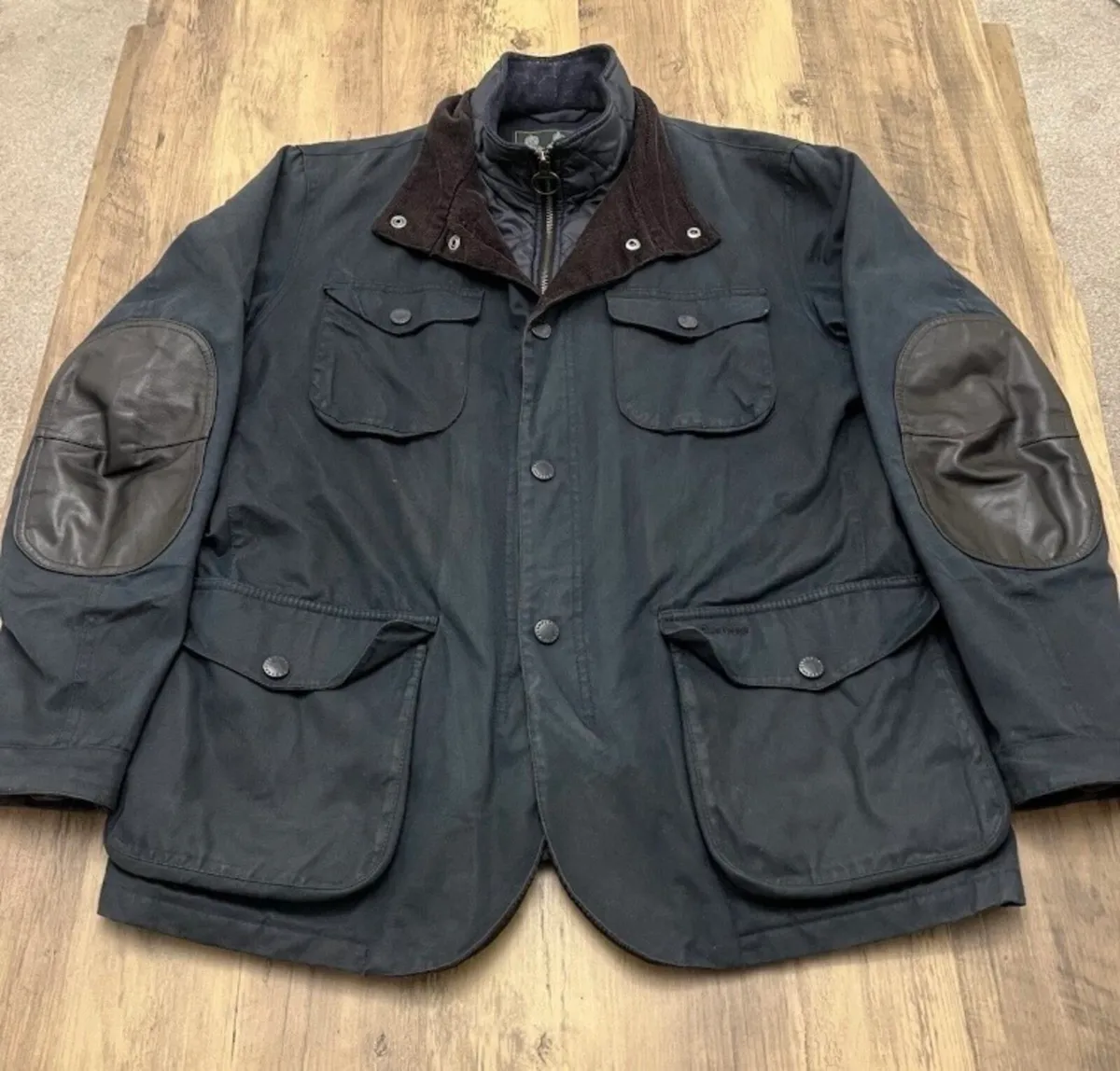 Barbour Ogston Wax Jacket Navy - Image 2