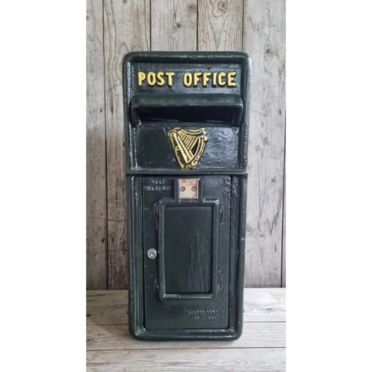 Cast Iron Post Box Large Big Harp Dark Green CH R - Image 3