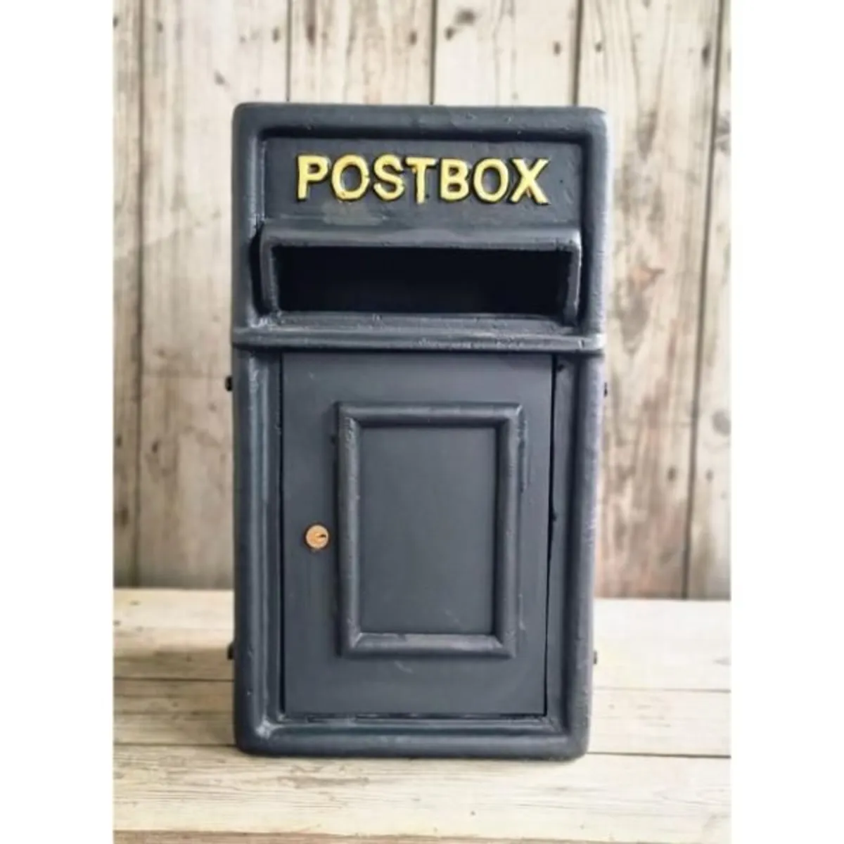 Post Box Small Cast Iron Black Insert CH R MB10 B - Image 2