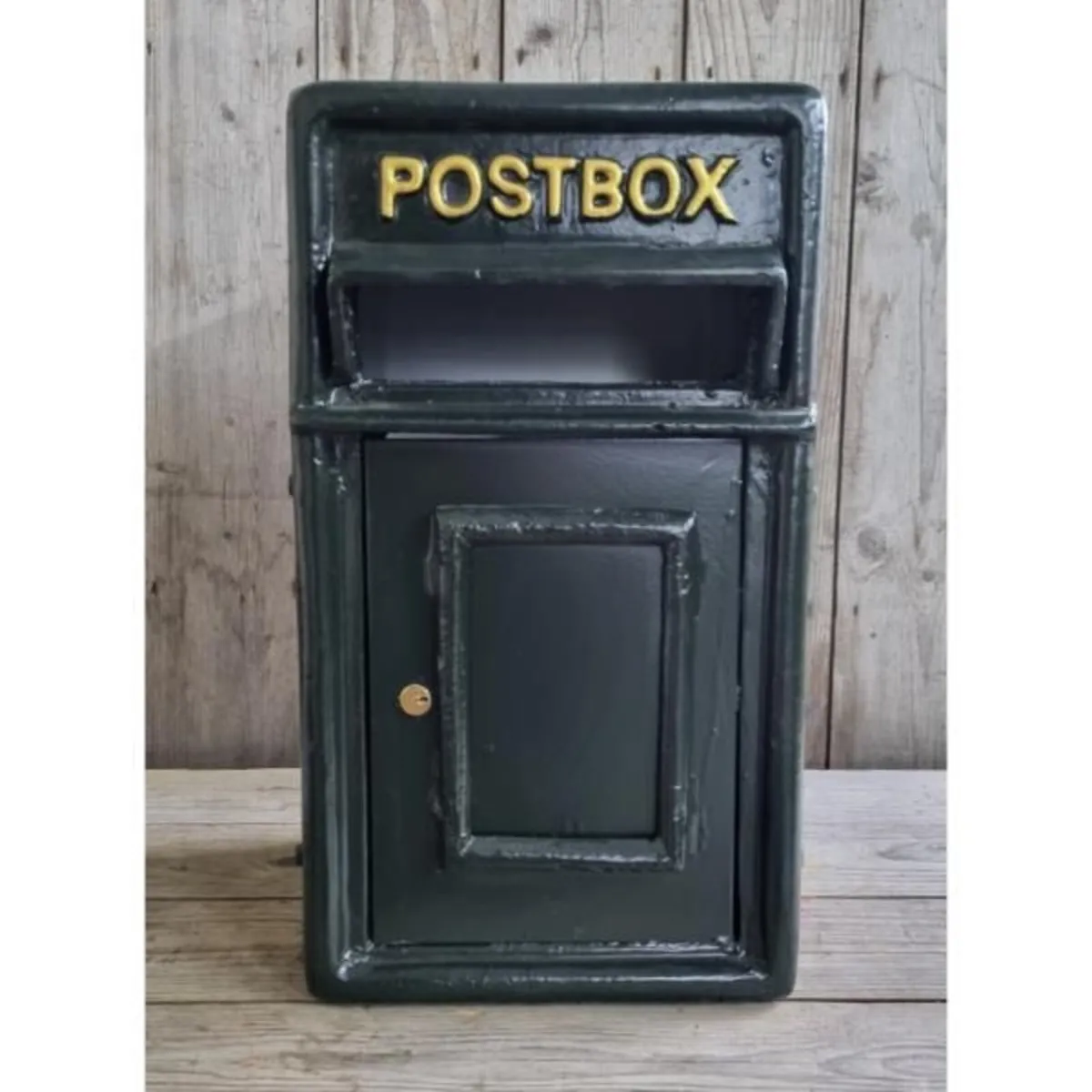 Post Box Small Cast Iron Dark Green Insert CH R MB - Image 2