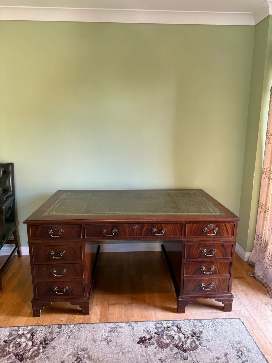 Vintage Partners Pedestal Mahogany Partners Desk - Image 1
