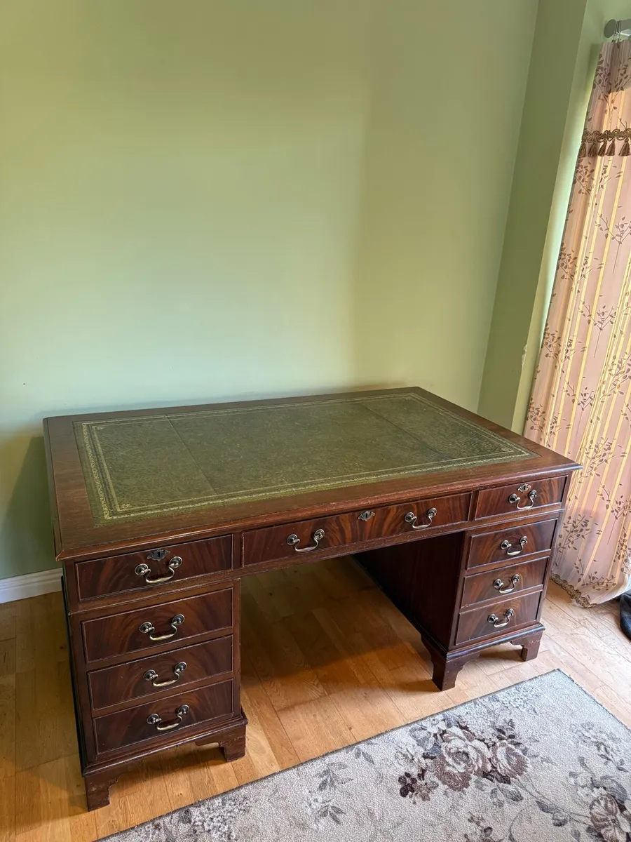 Vintage Partners Pedestal Mahogany Partners Desk - Image 2