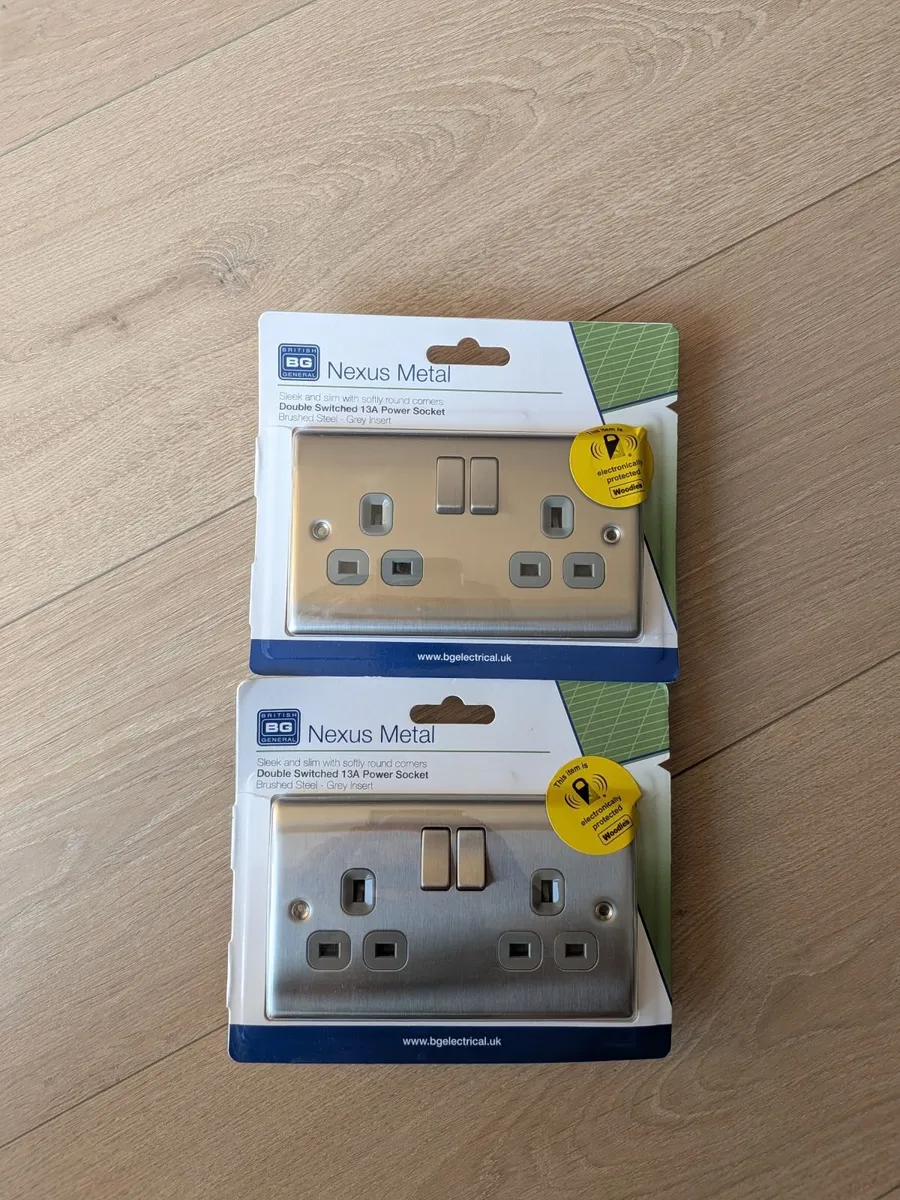 2x BG Nexus Metal Double Switched 13A Power Socket