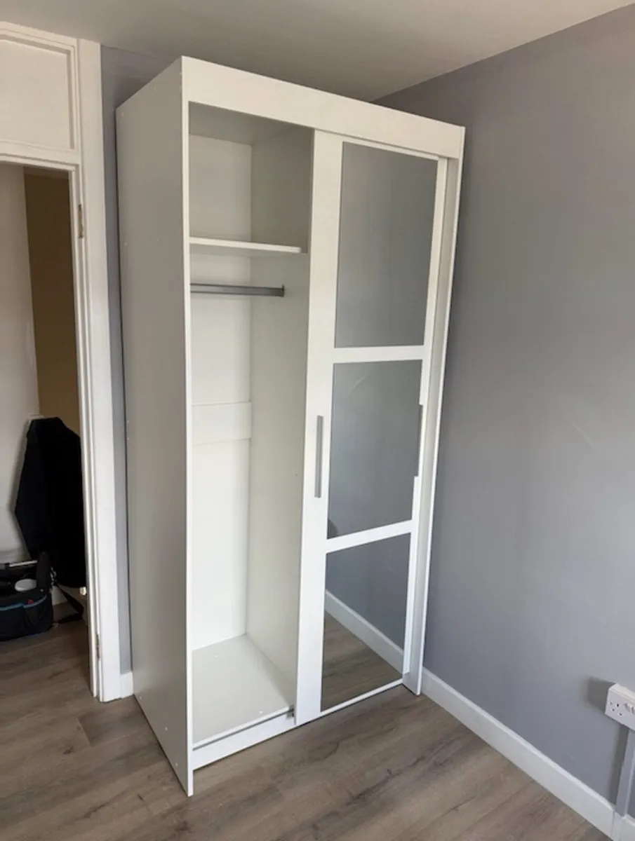 Wardrobe KARO 100cm White - Image 3