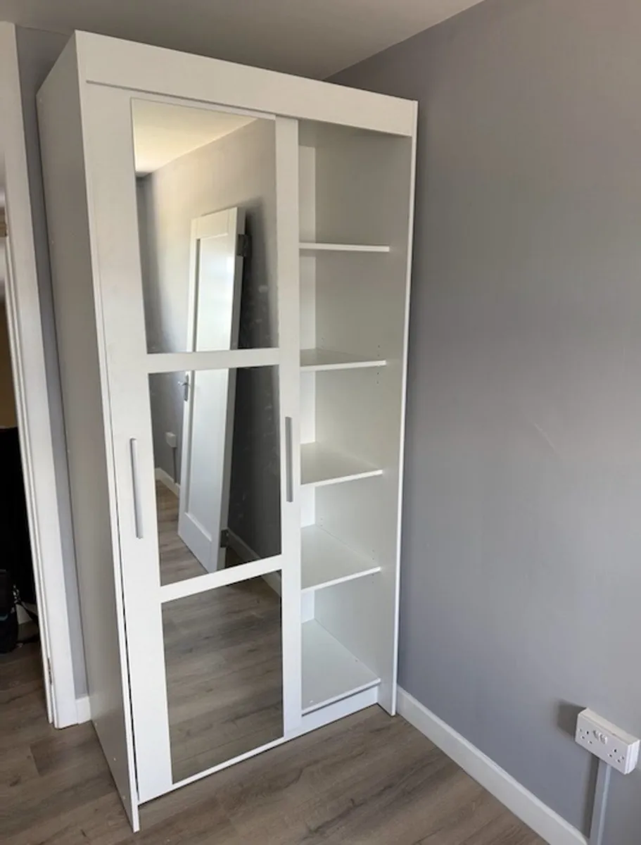 Wardrobe KARO 100cm White - Image 4
