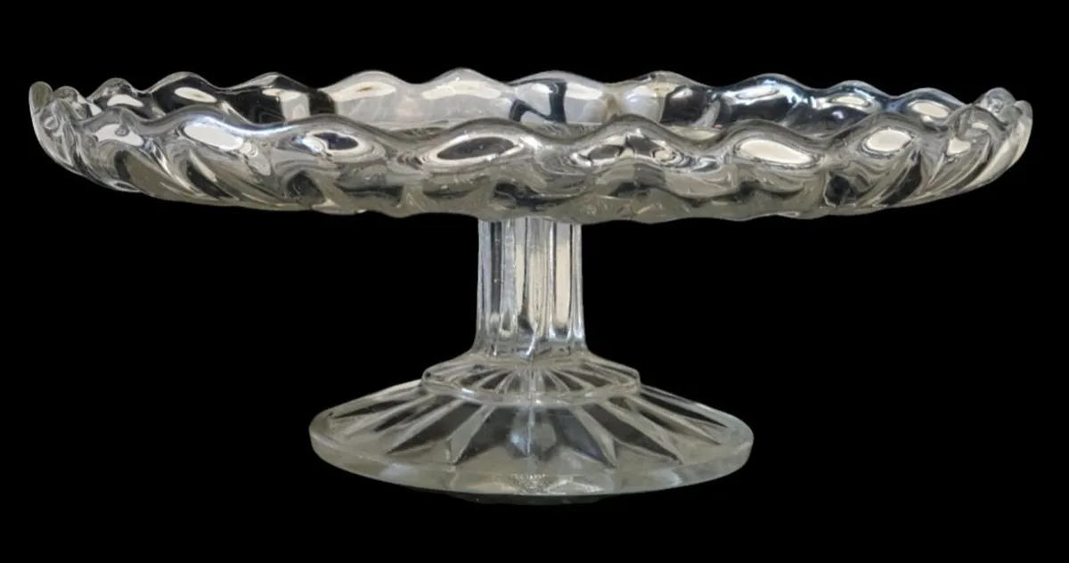 Victorian Pressed Glass Pedestal Cake Stand - Image 2