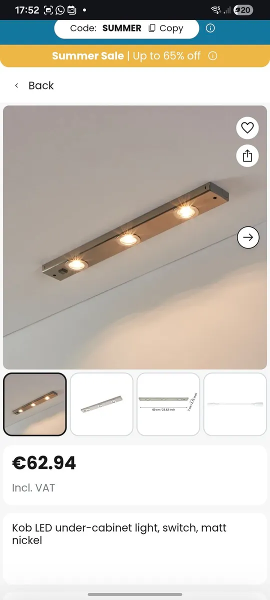 EGLO KOB LED under cabinet light - Image 1
