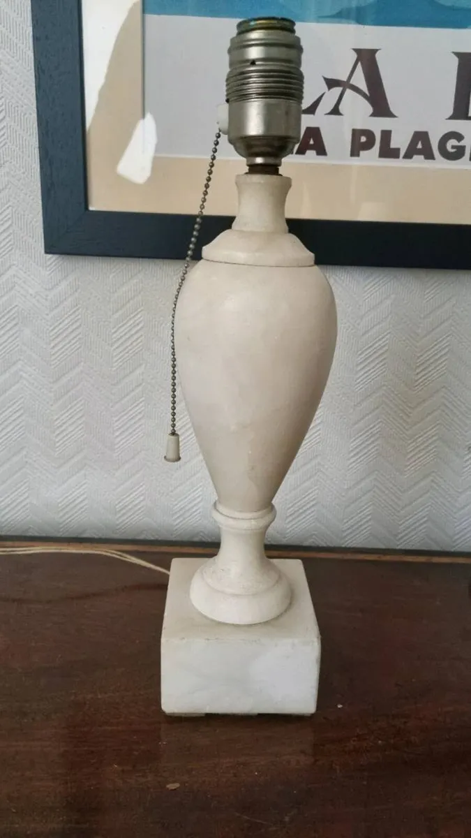 Vintage White Marble Table Lamp - Image 1