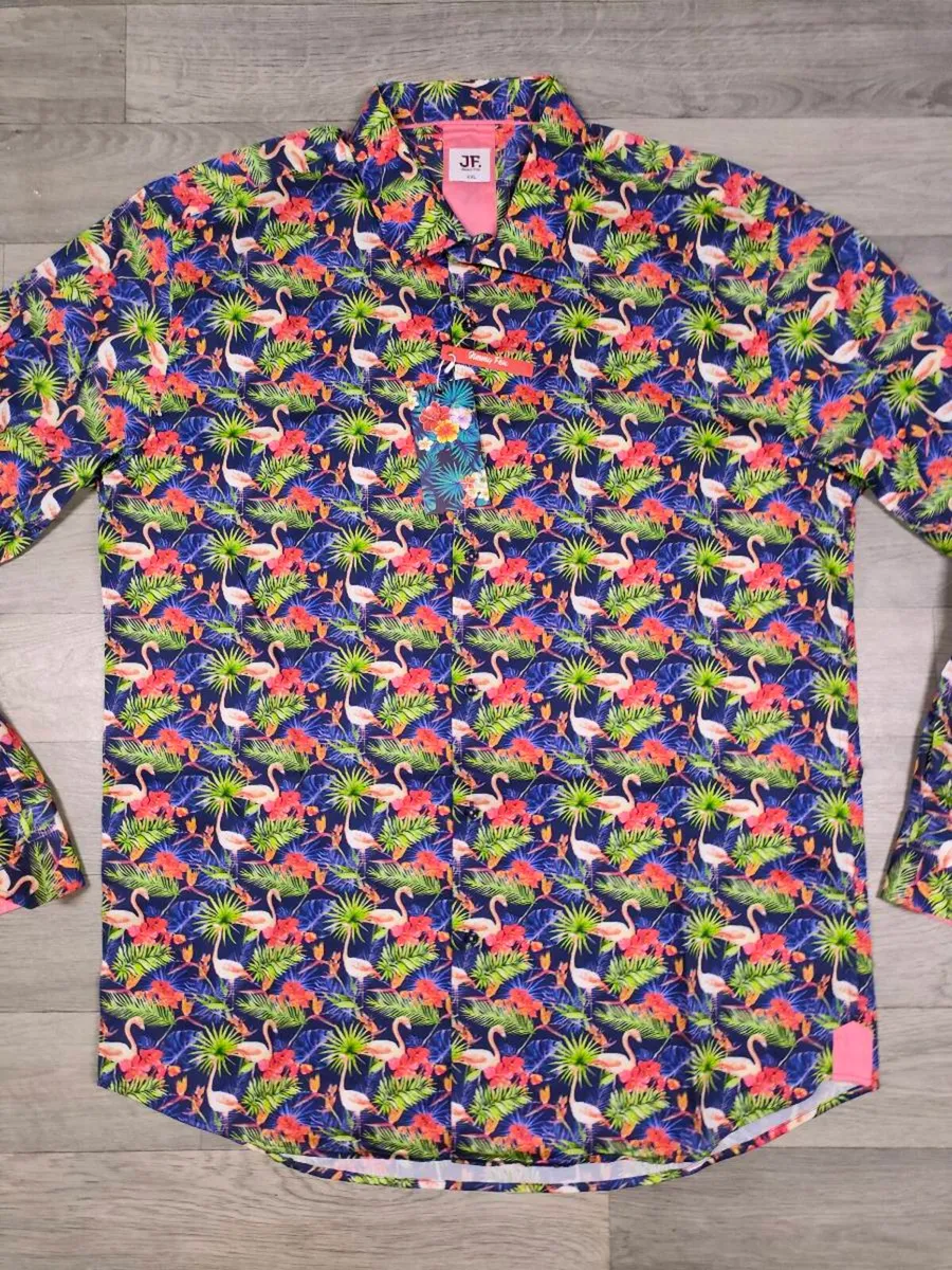 New Jimmy Fox Flamingo Patterned Shirt Mens XXL - Image 2